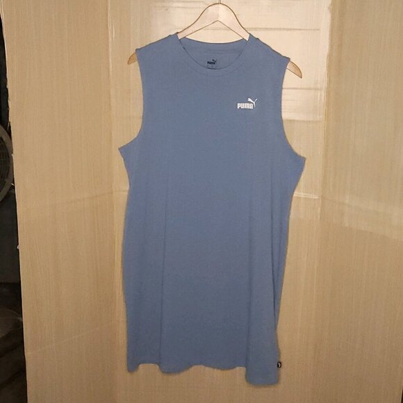 Puma NWOT Ice Blue Sleeveless Athletic Shirt Dress XL - Picture 1 of 7